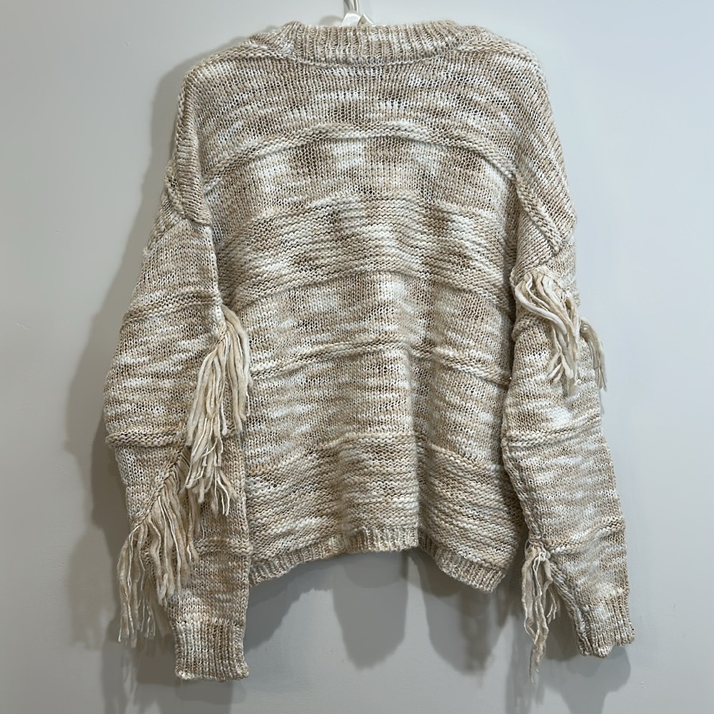 Jessica Simpson Amina Western Fringe Cardigan Size Small Color Oatmeal - Picture 6 of 6
